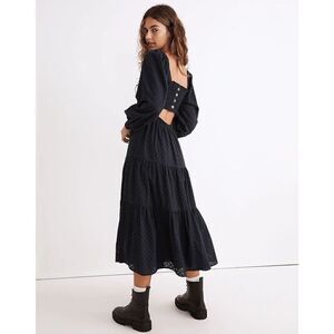 Madewell Lucie Cutout Back Midi Dress Small Indigo Navy Small